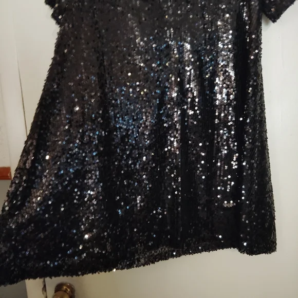 Sugar Lips Black Sequin Mini Dress Size M - Picture 11 of 13
